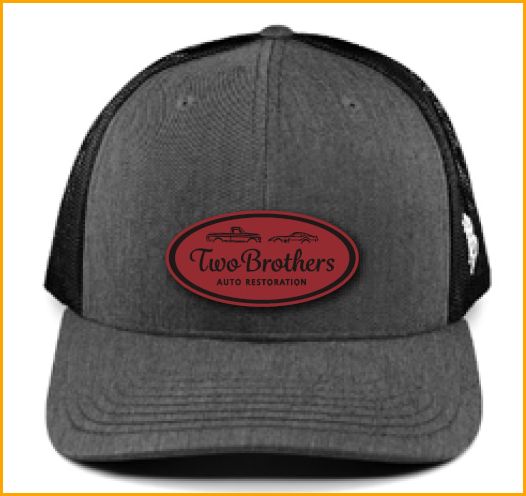 2 Bros Red Leather Patch Cap